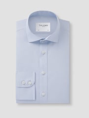 TM Lewin Blue Slim Fit Non-Iron Regular Plain Poplin Single Cuff Shirt - Image 5 of 6