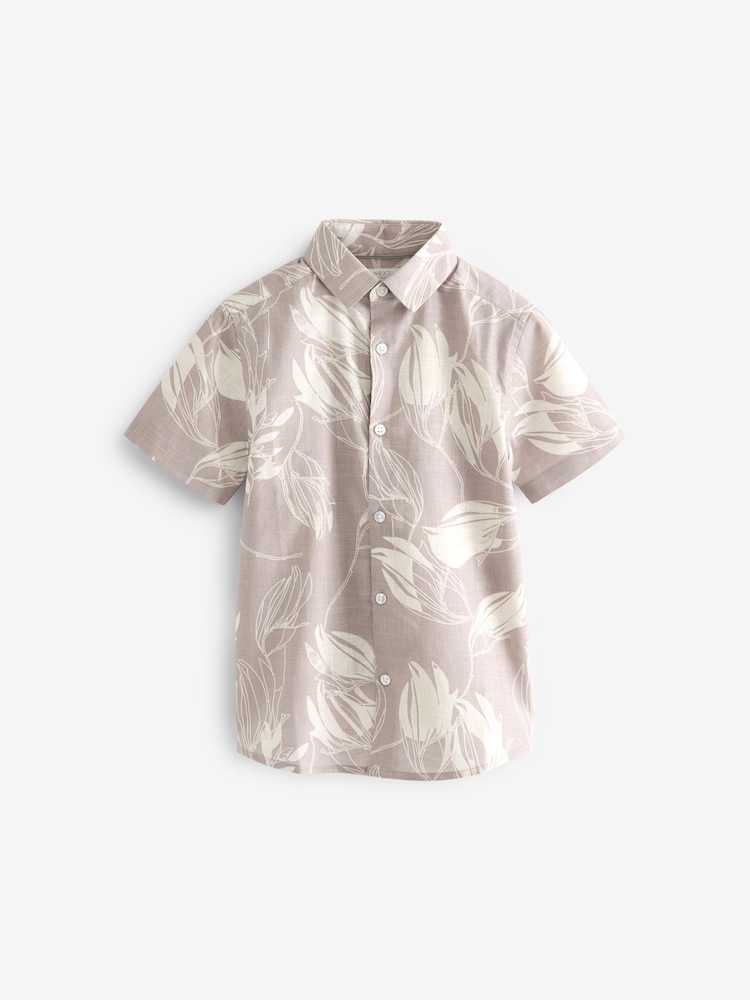 Pink 100% Cotton Floral Print Shirt (3-16yrs) - Image 1 of 3