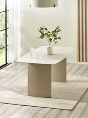 Julian Bowen Matt Cream Element Rectangular Glass Table - Image 1 of 8