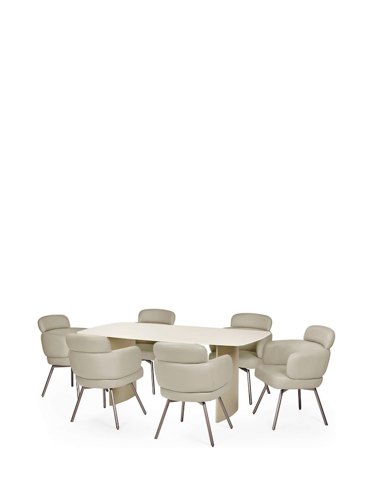 Julian Bowen Matt Cream Element Rectangular Glass Table - Image 10 of 10