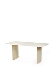 Julian Bowen Matt Cream Element Rectangular Glass Table - Image 2 of 8