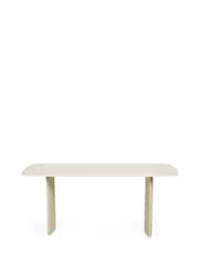 Julian Bowen Matt Cream Element Rectangular Glass Table - Image 3 of 8