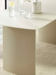 Julian Bowen Matt Cream Element Rectangular Glass Table - Image 4 of 8