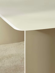 Julian Bowen Matt Cream Element Rectangular Glass Table - Image 5 of 8
