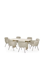 Julian Bowen Matt Cream Element Rectangular Glass Table - Image 7 of 8