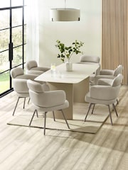 Julian Bowen Matt Cream Element Rectangular Glass Table - Image 8 of 8