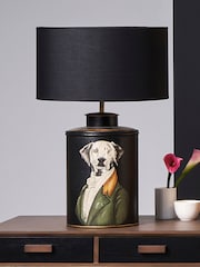 Pacific Black Pointer Hand Painted Dog Table Lamp - Image 1 of 4