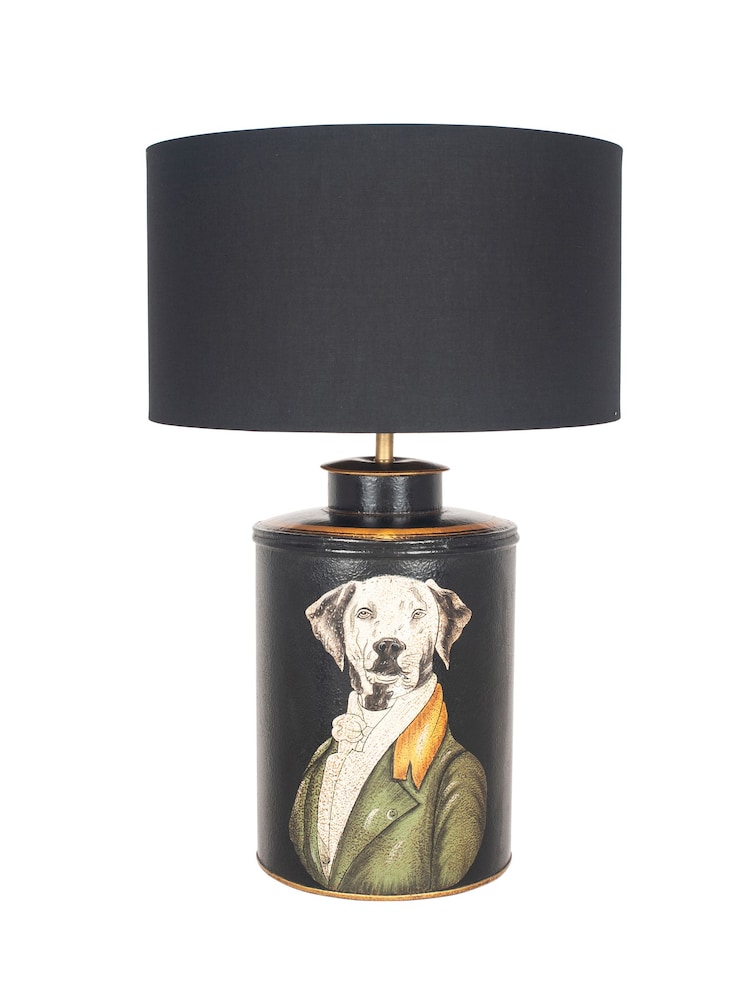Pacific Black Pointer Hand Painted Dog Table Lamp - Image 2 of 4