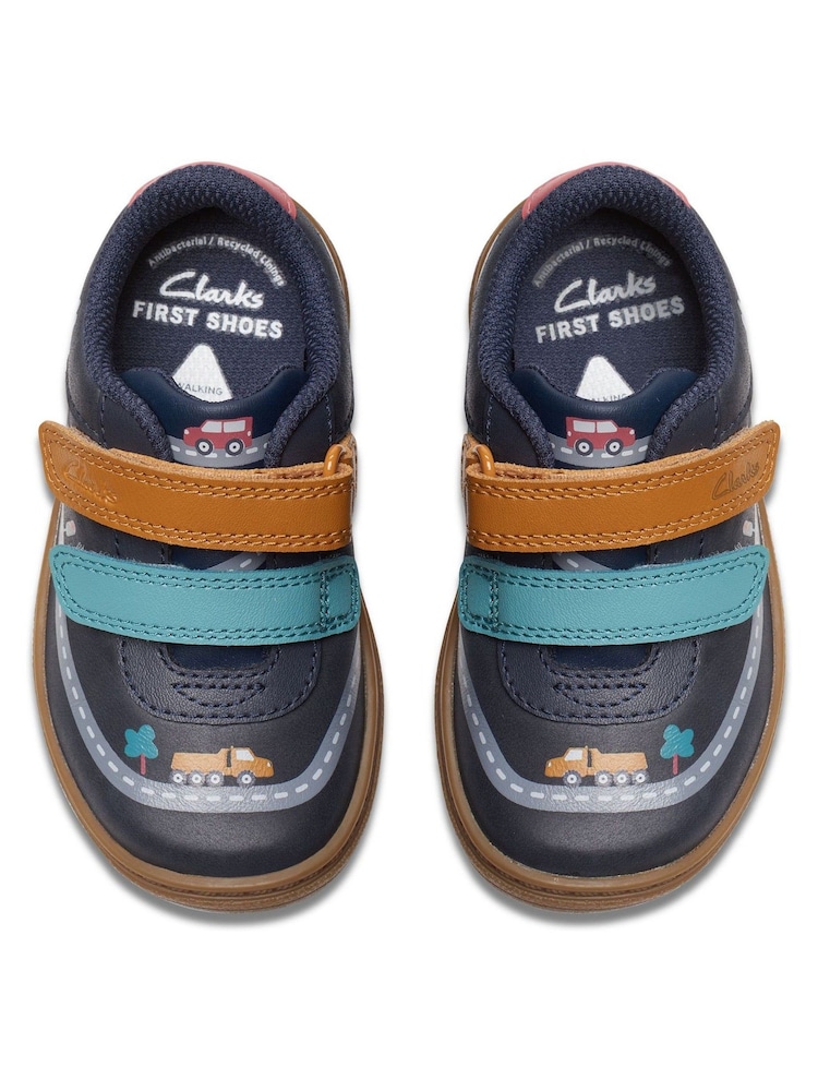 Clarks Blue Print Flash Truck Toddler Shoes - Image 6 of 6