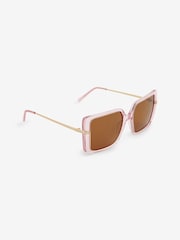 Light Pink Crystal Bling Square Sunglasses - Image 1 of 3