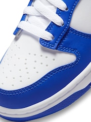 Nike Racer Blue/White Youth Dunk Low Trainers - Image 10 of 11