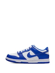 Nike Racer Blue/White Youth Dunk Low Trainers - Image 3 of 11