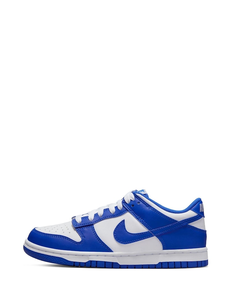 Nike Racer Blue/White Youth Dunk Low Trainers - Image 3 of 11