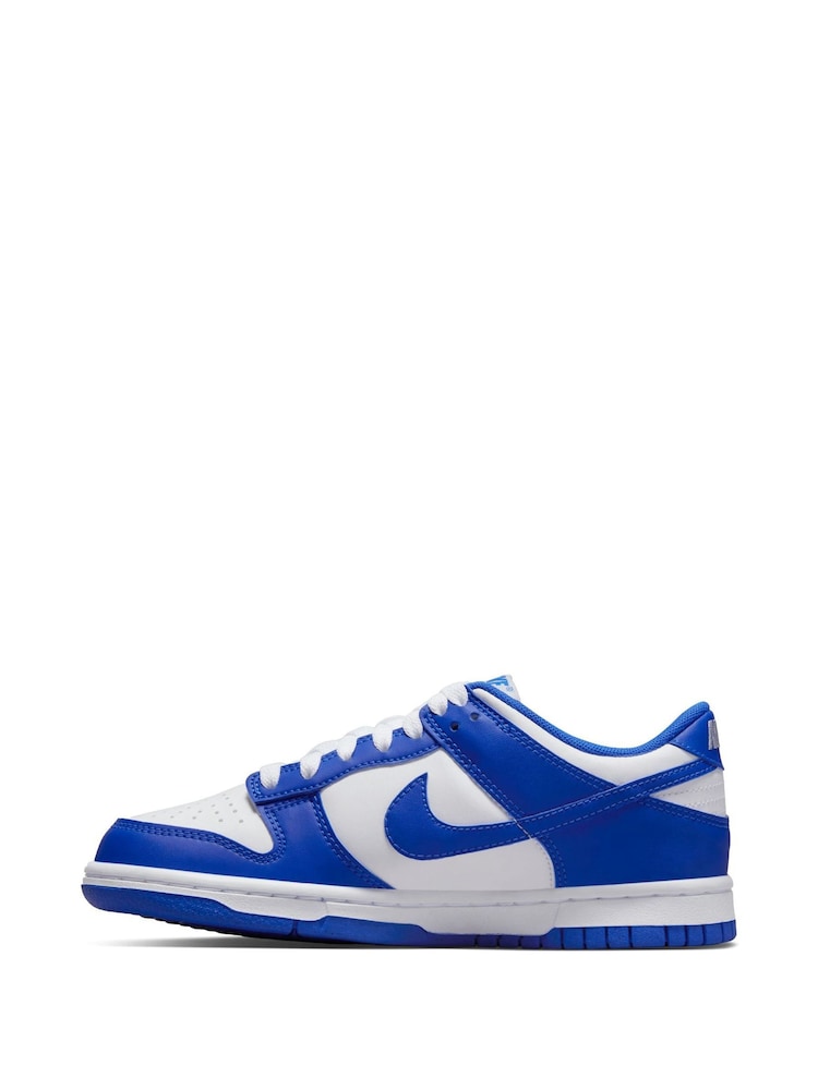 Nike Racer Blue/White Youth Dunk Low Trainers - Image 5 of 11