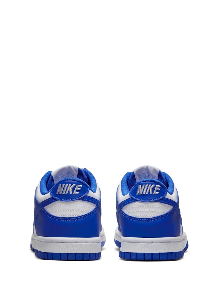 Nike Racer Blue/White Youth Dunk Low Trainers - Image 7 of 11