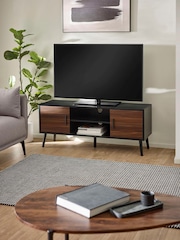 Julian Bowen Walnut Black Trent Large TV Stand Up to 55 - Image 1 of 9