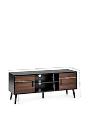 Julian Bowen Walnut Black Trent Large TV Stand Up to 55 - Image 4 of 9
