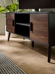 Julian Bowen Walnut Black Trent Large TV Stand Up to 55 - Image 6 of 9