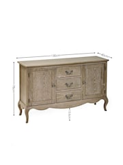 Julian Bowen Limed Oak Camille French Style 2 Door 3 Drawer Sideboard - Image 5 of 9