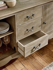 Julian Bowen Limed Oak Camille French Style 2 Door 3 Drawer Sideboard - Image 7 of 9