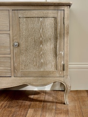 Julian Bowen Limed Oak Camille French Style 2 Door 3 Drawer Sideboard - Image 8 of 9