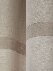Catherine Lansfield Natural 100% Cotton Melville Woven Texture Eyelet Curtains - Image 4 of 4
