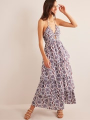 Boden Blue Ruched Bodice Rara Maxi Dress - Image 3 of 6