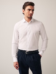 White Skinny Fit Easy Care Single Cuff Shirts 2 Pack - Image 2 of 10