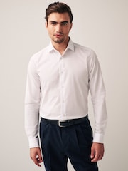 White Skinny Fit Easy Care Single Cuff Shirts 2 Pack - Image 4 of 10
