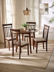 Julian Bowen Walnut Coast Round Extendable Dropleaf Dining Set with 4 Chairs - Image 1 of 9