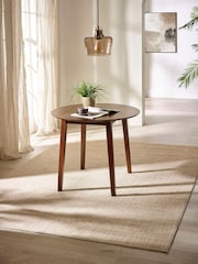 Julian Bowen Walnut Coast Round Extendable Dropleaf Dining Set with 4 Chairs - Image 2 of 9