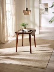 Julian Bowen Walnut Coast Round Extendable Dropleaf Dining Set with 4 Chairs - Image 3 of 9