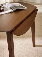 Julian Bowen Walnut Coast Round Extendable Dropleaf Dining Set with 4 Chairs - Image 6 of 9
