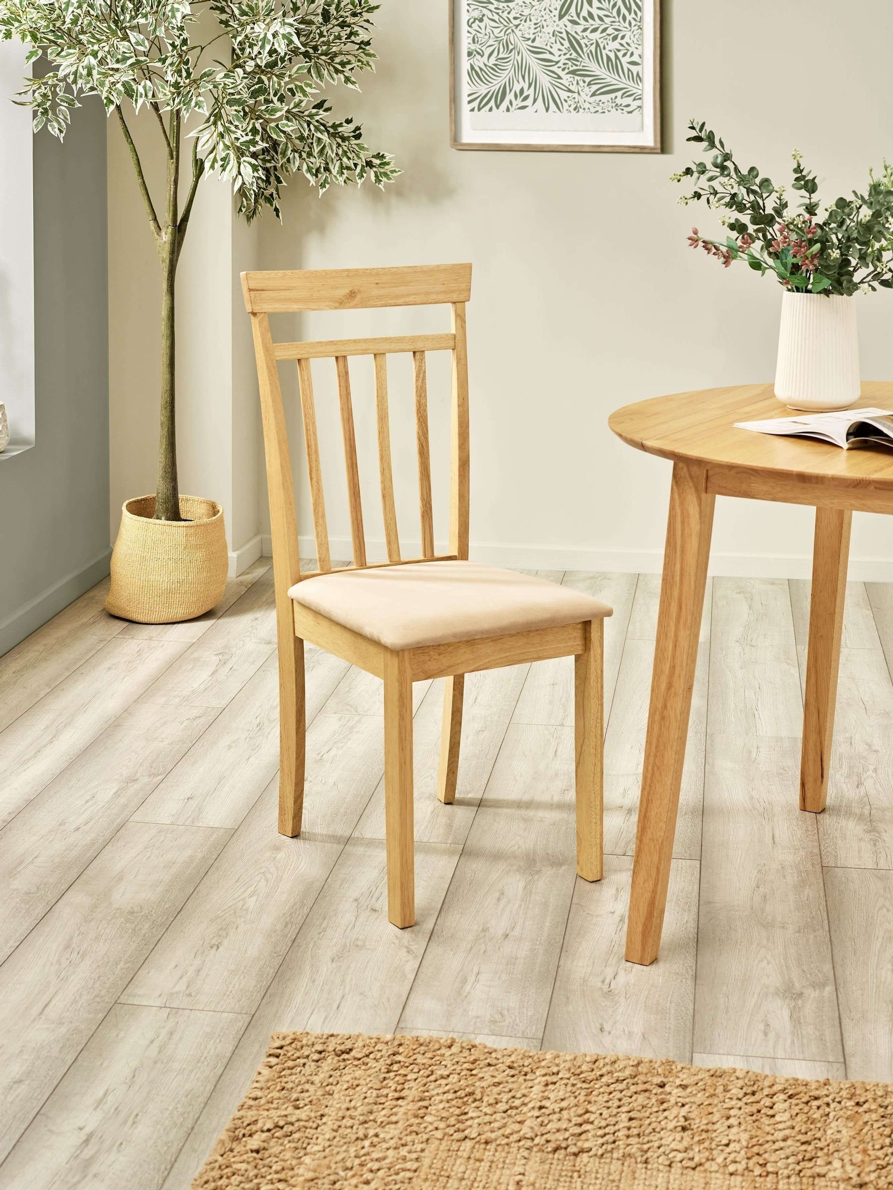 Julian Bowen Set Of 2 Coast Natural Oak Dining Chairs - Image 4