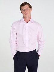 TM Lewin Pink Slim Fit Non-Iron Regular Plain Twill Single Cuff Shirt - Image 1 of 7