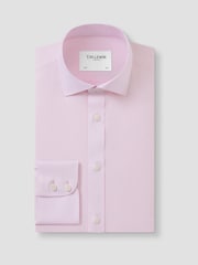 TM Lewin Pink Slim Fit Non-Iron Regular Plain Twill Single Cuff Shirt - Image 4 of 7