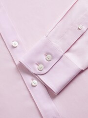 TM Lewin Pink Slim Fit Non-Iron Regular Plain Twill Single Cuff Shirt - Image 6 of 7