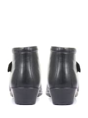 Pavers Black Wide Fit Leather Ladies Ankle Boots - Image 4 of 6