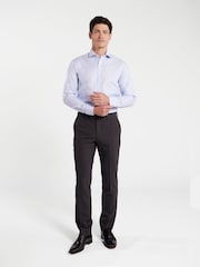 TM Lewin Blue Slim Fit Non-Iron Regular Chalk Stripe Single Cuff Shirt - Image 2 of 7