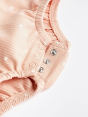 Green/ Lemon / Apricot Lace Collar Baby Bloomer Rompers 3 Pack - Image 6 of 7
