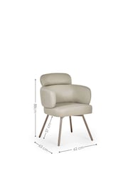 Julian Bowen Matt Cream Taupe Element Dining Set with 6 Callisto Swivel Chairs - Image 10 of 10