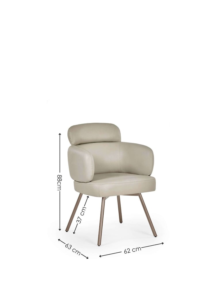 Julian Bowen Matt Cream Taupe Element Dining Set with 6 Callisto Swivel Chairs - Image 10 of 10 Julian Bowen Matt Cream Taupe Element Dining Set with 6 Callisto Swivel Chairs - Image 10 of 10