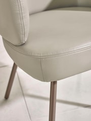 Julian Bowen Matt Cream Taupe Element Dining Set with 6 Callisto Swivel Chairs - Image 7 of 10