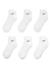 Nike White Ankle Everyday Cushioned Socks 6 Pack - Image 2 of 4