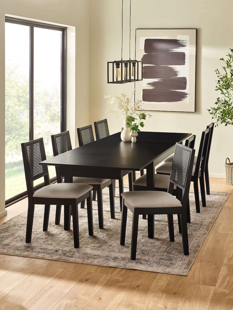 Julian Bowen Black Knoxley Extendable Dining Set with 8 Chairs - Image 1 of 9