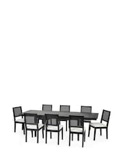 Julian Bowen Black Knoxley Extendable Dining Set with 8 Chairs - Image 2 of 9