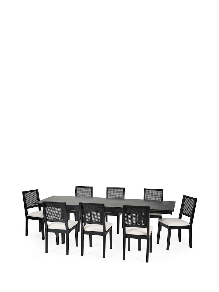 Julian Bowen Black Knoxley Extendable Dining Set with 8 Chairs - Image 2 of 9
