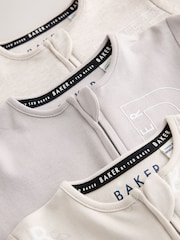 Baker by Ted Baker Neutral 3 Pack Sleepsuits - Image 6 of 10