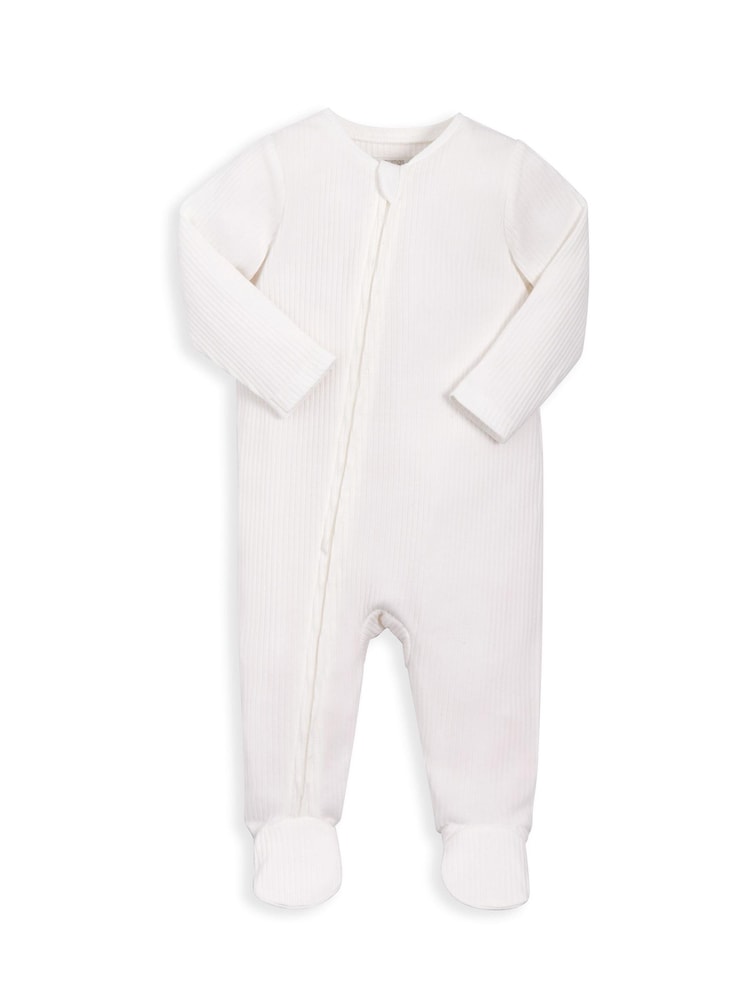 Mamas & Papas White Basics Zip All-In-One - Imagen 2 de 3