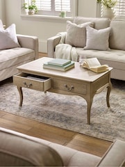 Julian Bowen Limed Oak Camille French Style 2 Drawer Coffee Table - Image 1 of 9